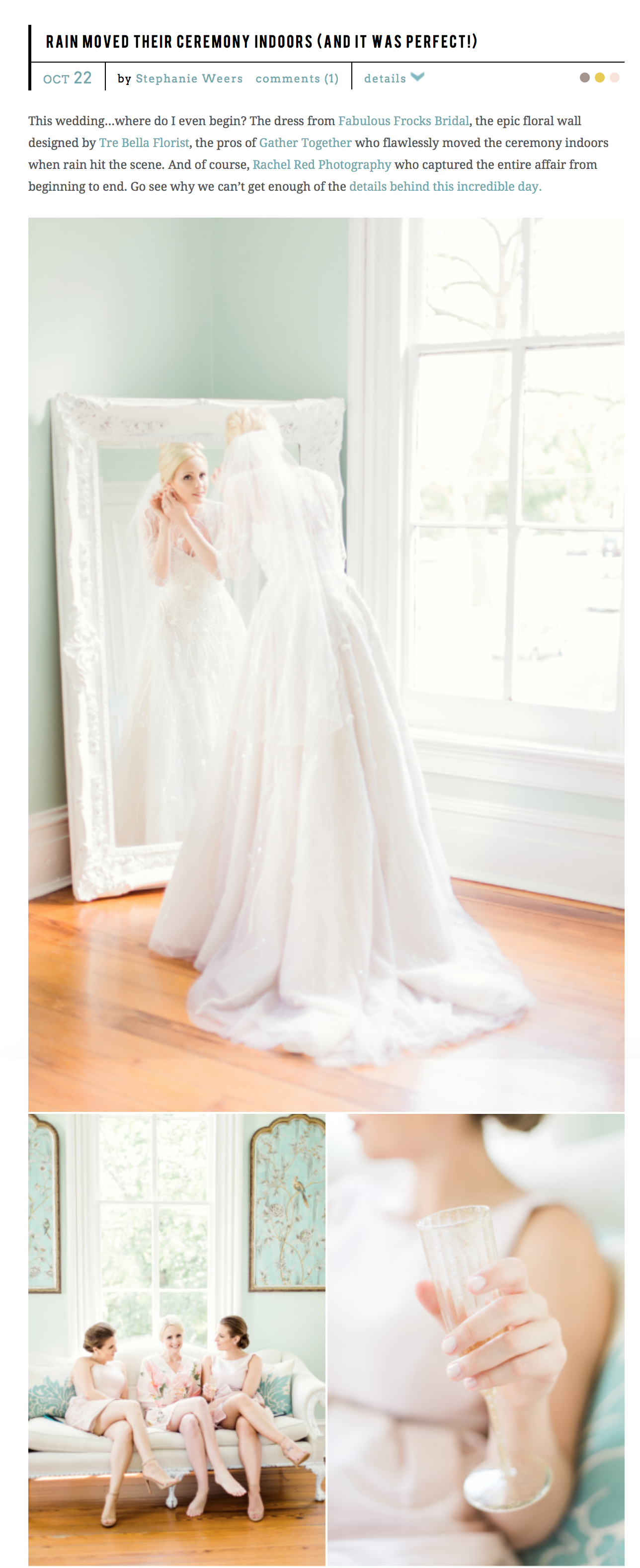 Rachel Red Photography Featured in Style Me Pretty | Classic Raleigh Wedding