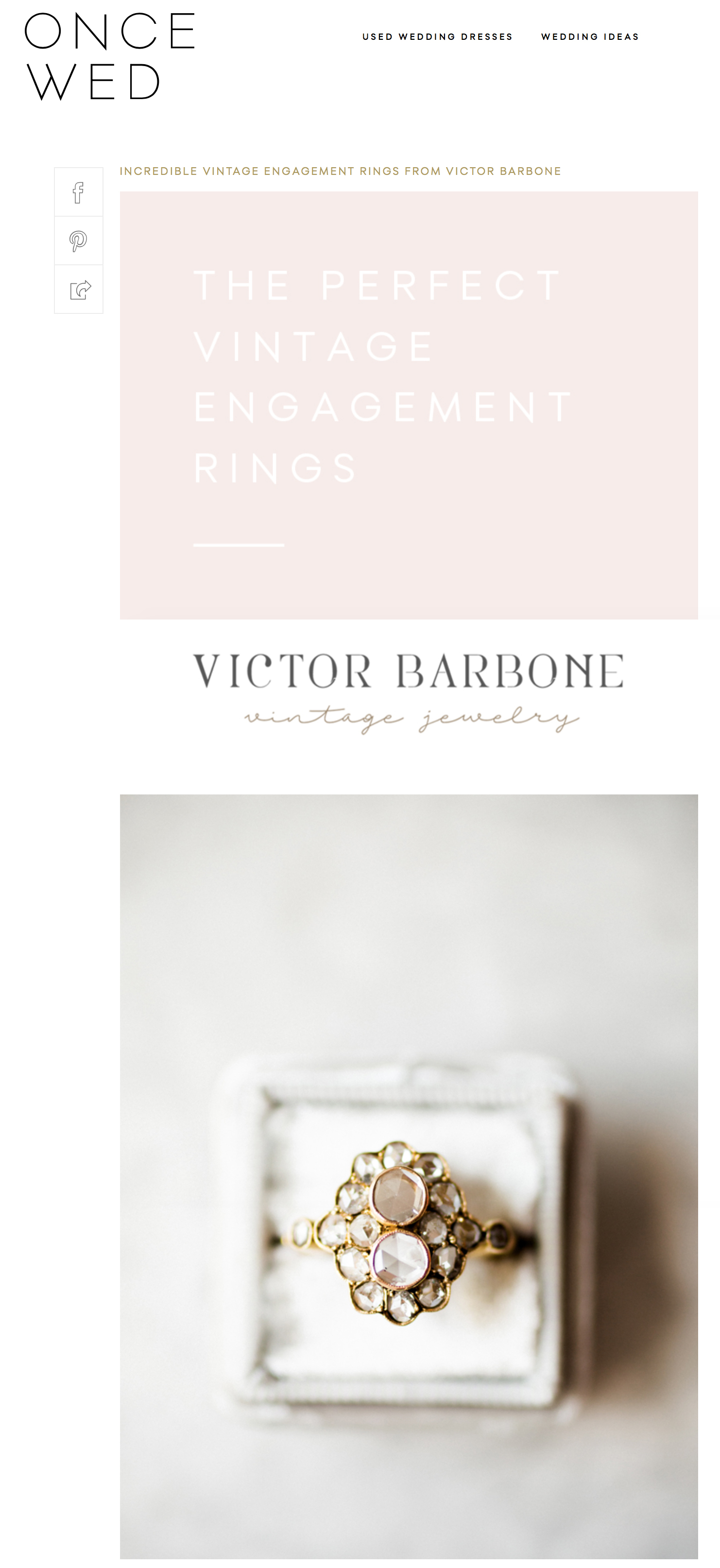 Rachel Red Photography Featured in Once Wed | Vintage Engagement Rings
